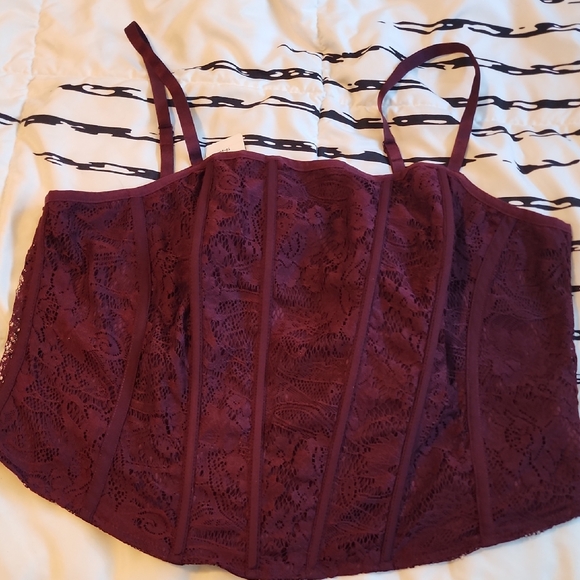 torrid Tops - Torrid Burgundy Lace Corset Top